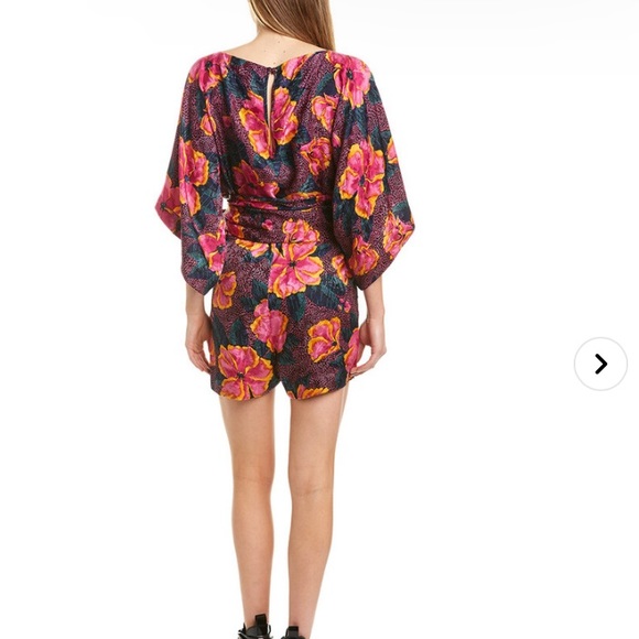 Warm Samurai Silk Romper floral 2 medium nwt - Picture 2 of 7